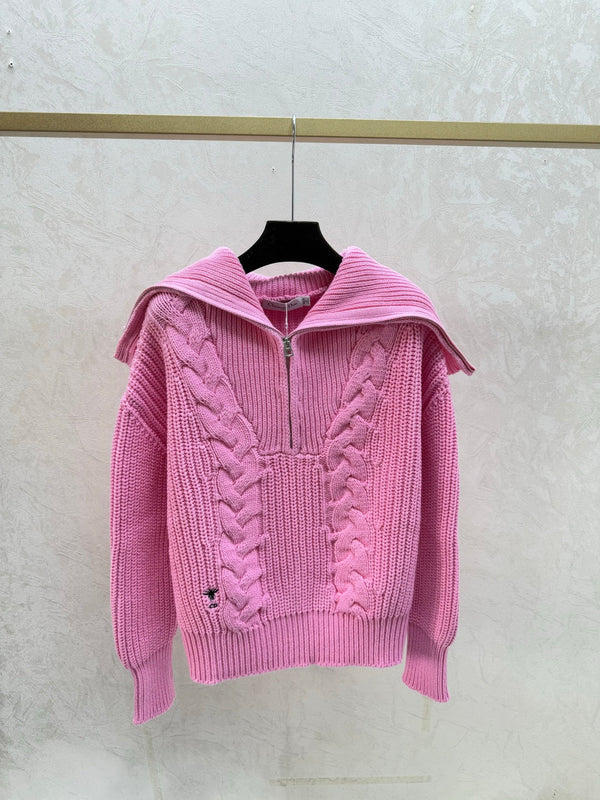 Dior Pull Col Montant Zippé en Laine Collection Les Alpes 2025