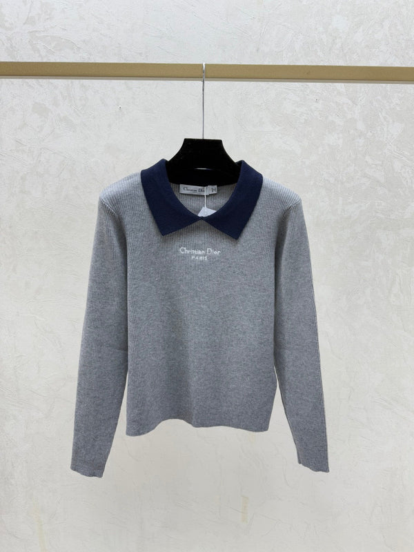 Dior 2025 Knitted Collared Long-sleeved Sweater Wool