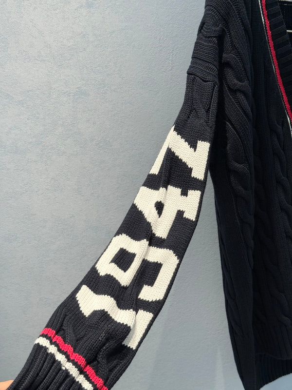 CD 25 Cardigan Nero Rosso Bianco Cotone