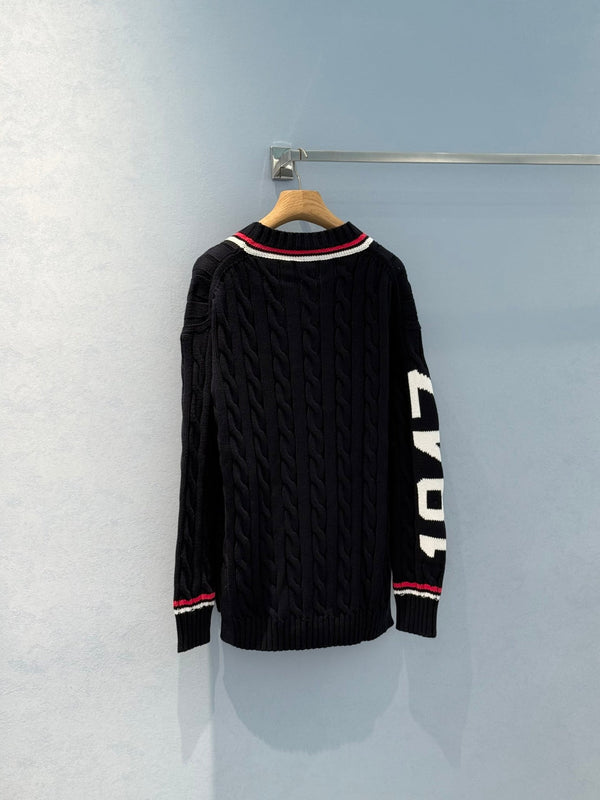 CD 25 Cardigan Nero Rosso Bianco Cotone