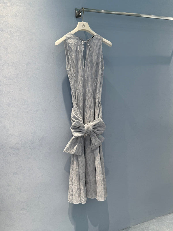 Loewe 25 Abito senza maniche Blu misto Cotone Bianco Poliammide
