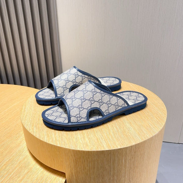 GG Men's Slide Blue Printed Fabric 544368