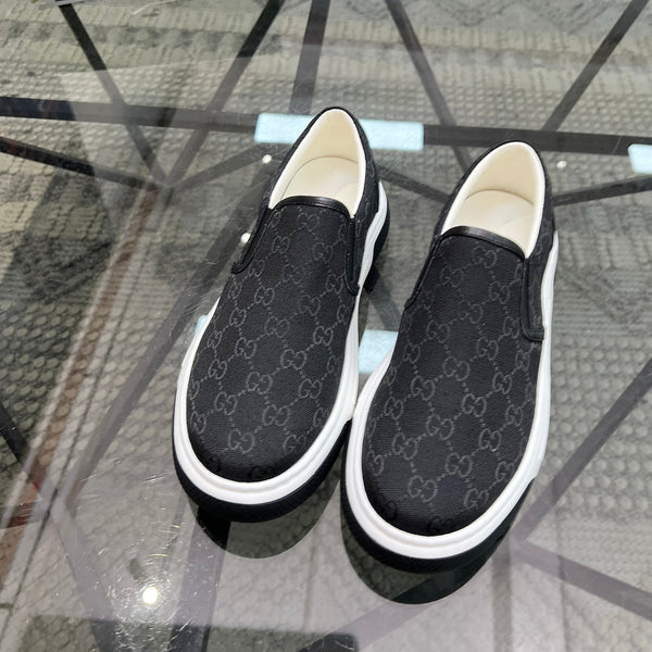 GG Men's Slip on Loafer Black Printed Fabric 721527