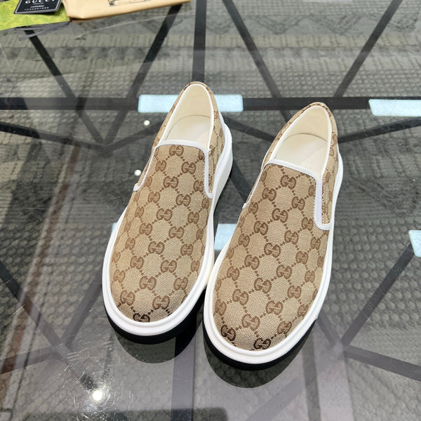 GG Men's Slip on Loafer Brown Printed Fabric 721584