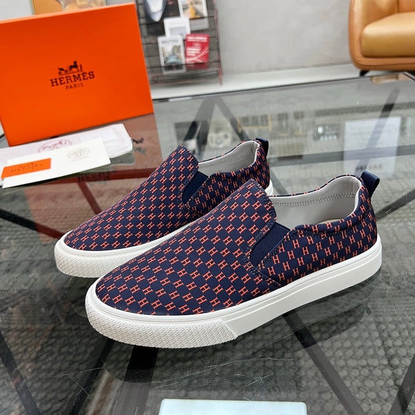HM Uomo Lucky Slip-on Tessuto stampato blu rosso 741688