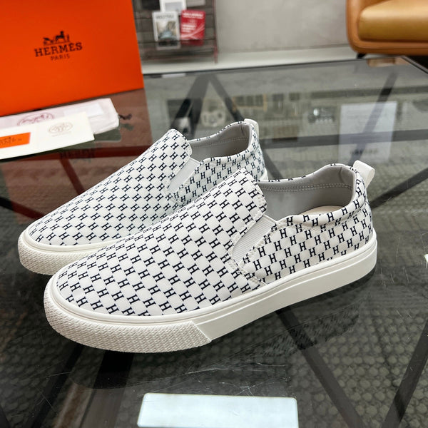 HM Uomo Lucky Slip-on Tessuto stampato bianco 741691