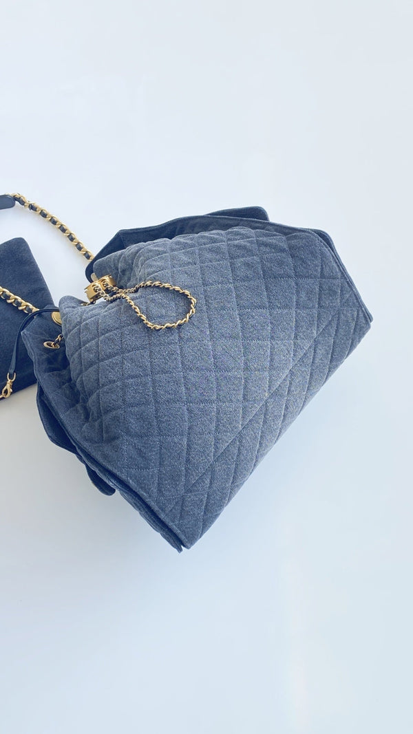 CC 25C Hobo Bags 40cm Dark Blue Denim