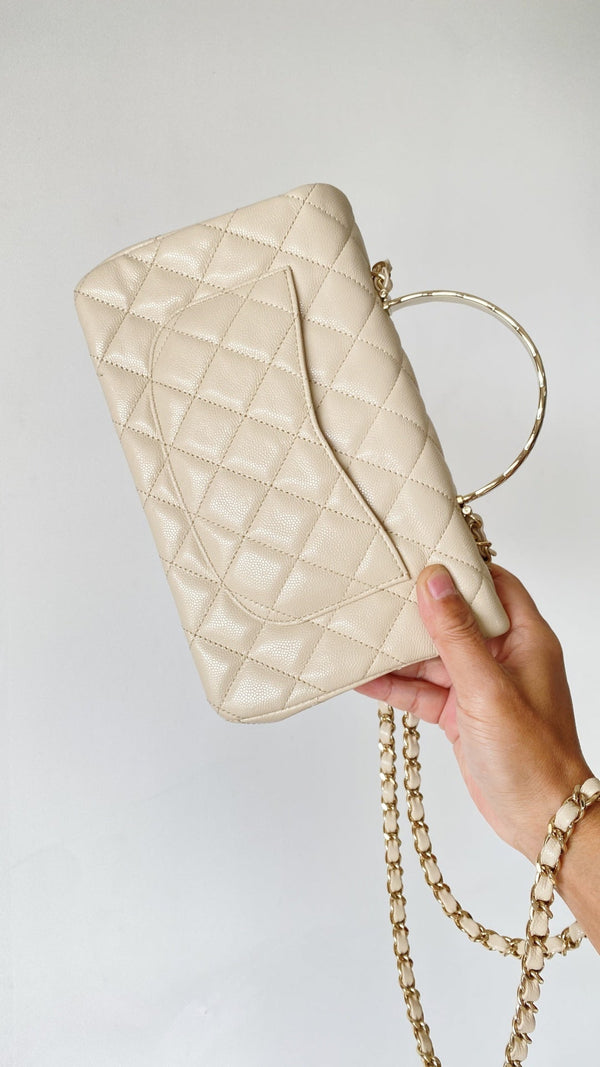 CC Handle Bag 23 Cream Caviar