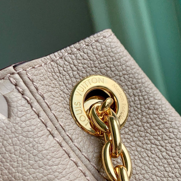 Anytime 42cm Tote Bag Beige Gold Empreinte leather 250557