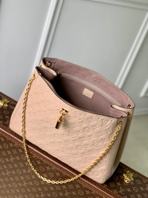 Anytime 42cm Tote Bag Light Pink Gold Empreinte leather 251561