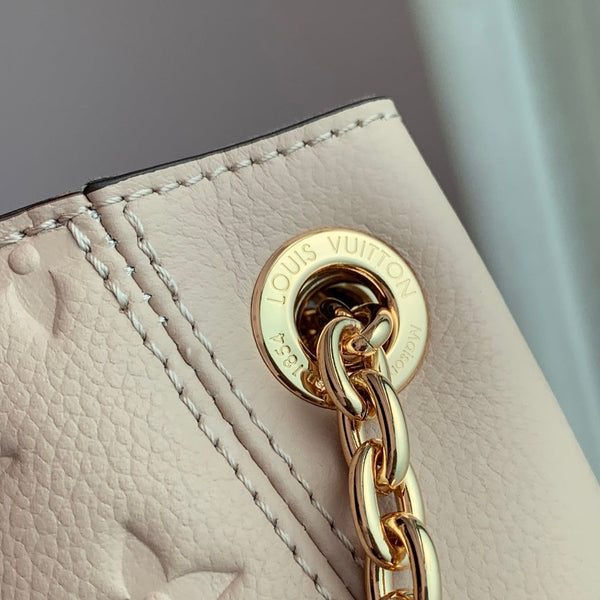 Anytime 34cm Tote Bag Pure Beige Gold Empreinte leather 251568