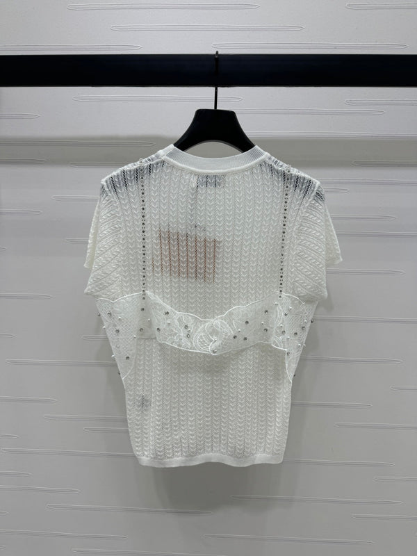 Miu 25 T- Shirt Wool with Lace 233541