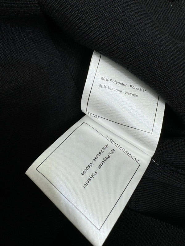 Chanel 25 Black Tank Top Square Neck Knitted