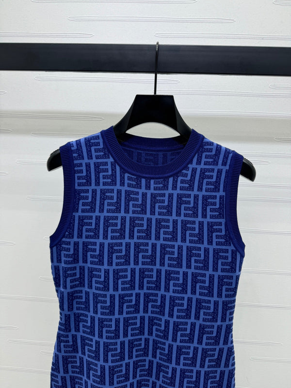 Fendi Blue Knit Mini Dress