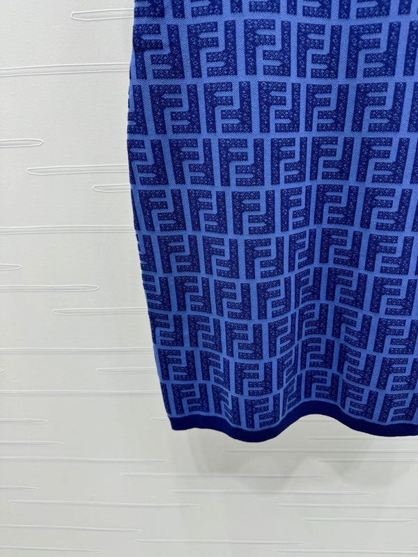 Fendi Blue Knit Mini Dress