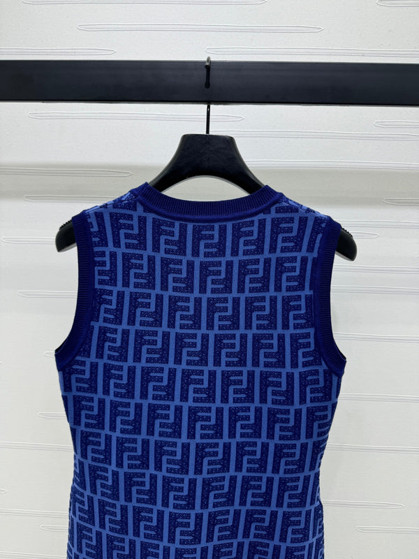 Fendi Blue Knit Mini Dress