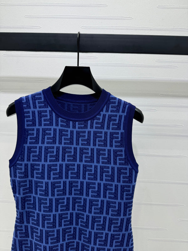 Fendi Blue Knit Mini Dress
