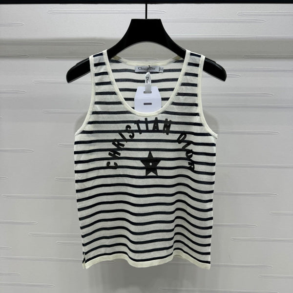 Dior 25 Striped Black White Tank Top