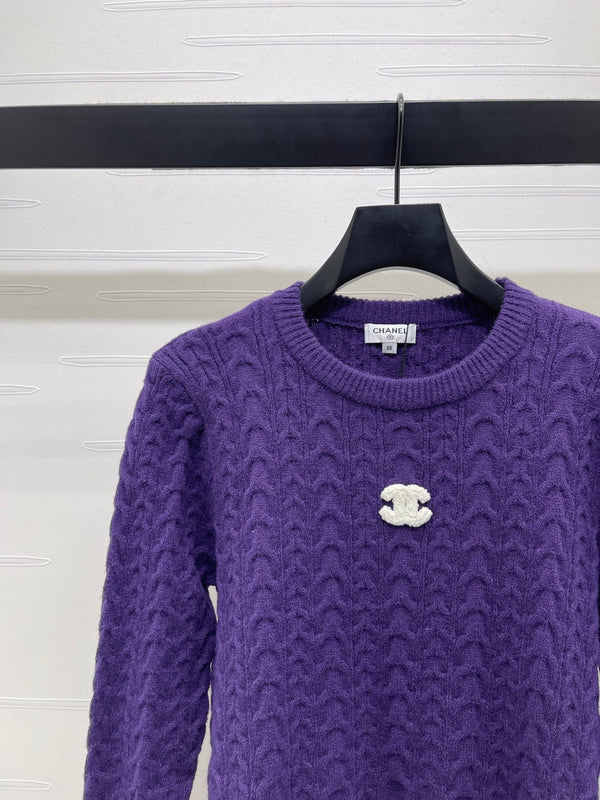 Chanel 2025 Pull manches longues Violet Laine Acrylique Nylon 319587