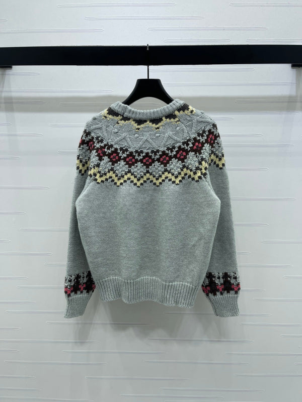 Chanel Pull 2025 Gris Couleurs Mélangées Laine Nylon 319617