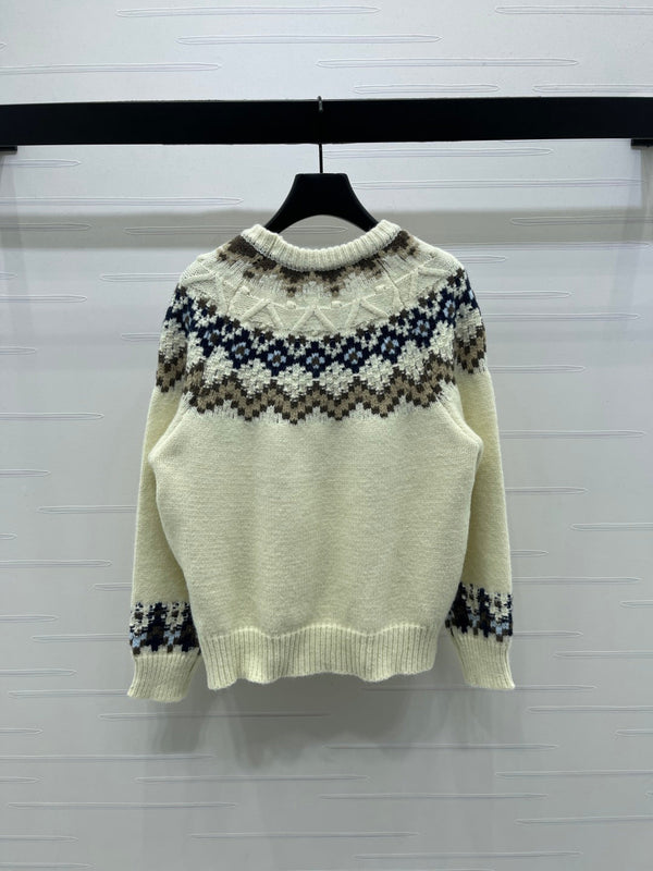 Pull Chanel 2025 Crème Couleurs Mélangées Laine Nylon 319615