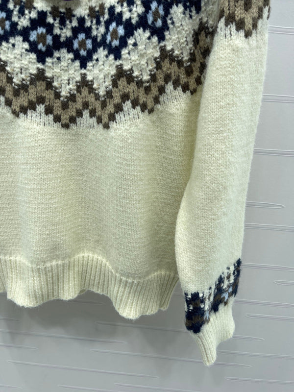 Pull Chanel 2025 Crème Couleurs Mélangées Laine Nylon 319615