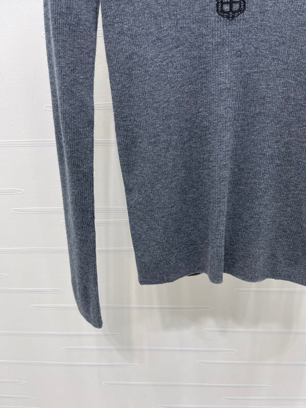 Prada Logo-Intarsia Wool Jumper Anthracite Grey Wool 351036
