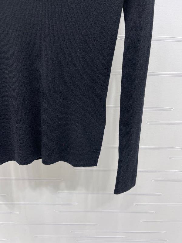 Pull en laine à logo intarsia Prada Laine noire 351034