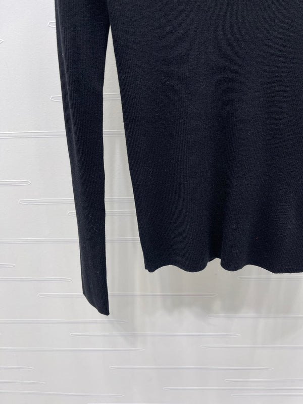 Pull en laine à logo intarsia Prada Laine noire 351034