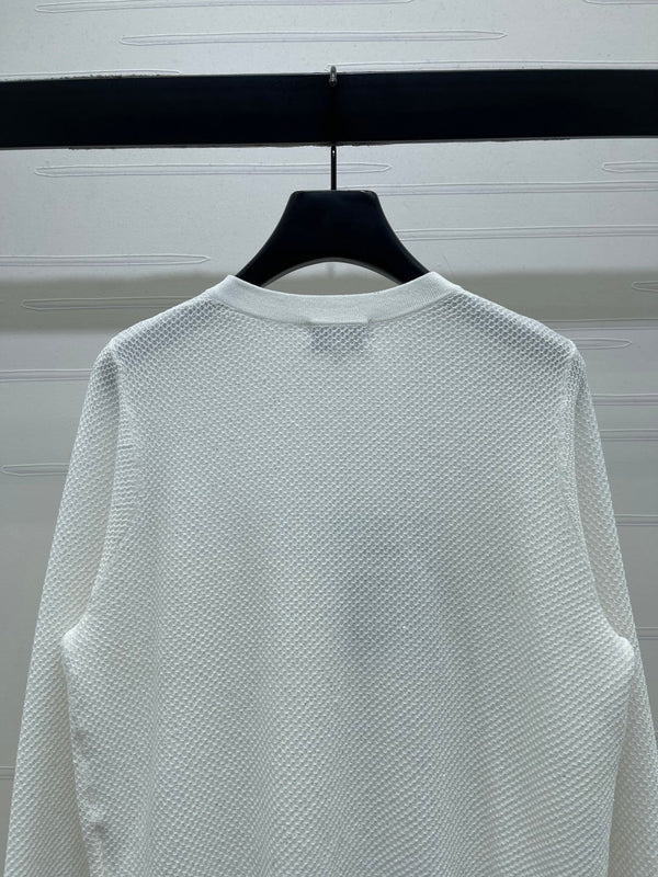 Chanel 2026 Cardigan en tricot à col rond, sequiné, soie et laine