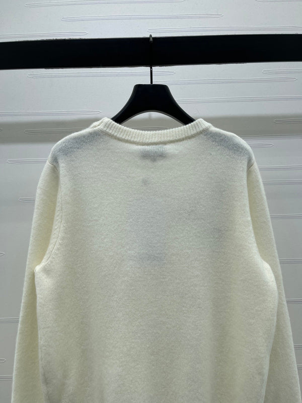 Chanel Motifs Floraux Pull Crème Brodé 340996