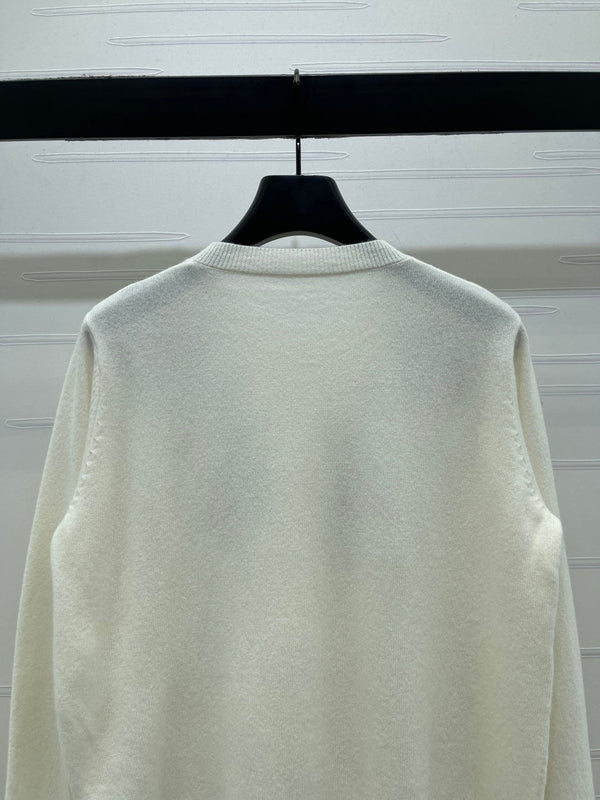 CD SS26 Beaded Floral Cardigan Ivory Wool 351064