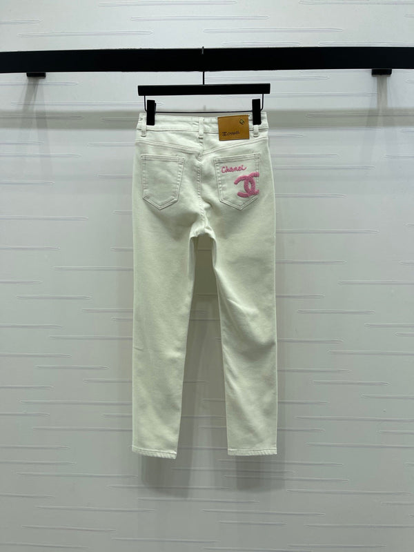 CC Jean Slim Blanc Rose Denim 343627