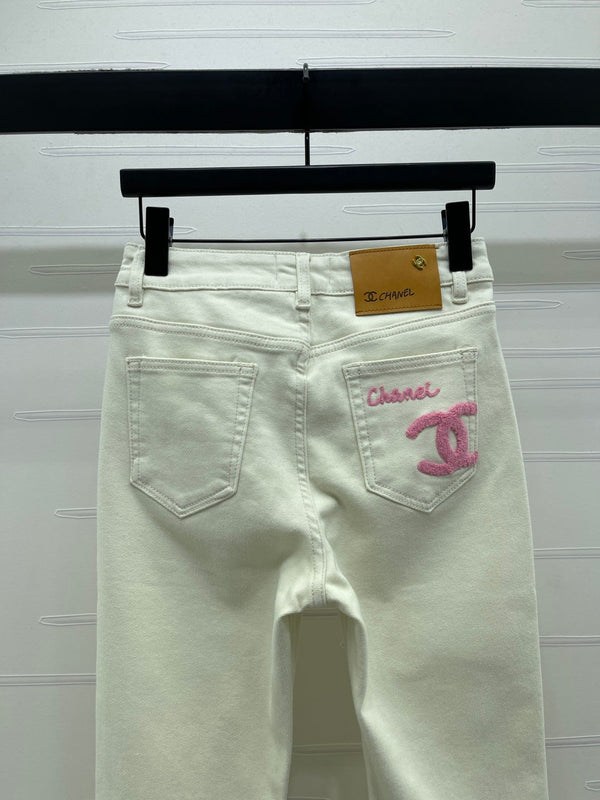 CC Jean Slim Blanc Rose Denim 343627