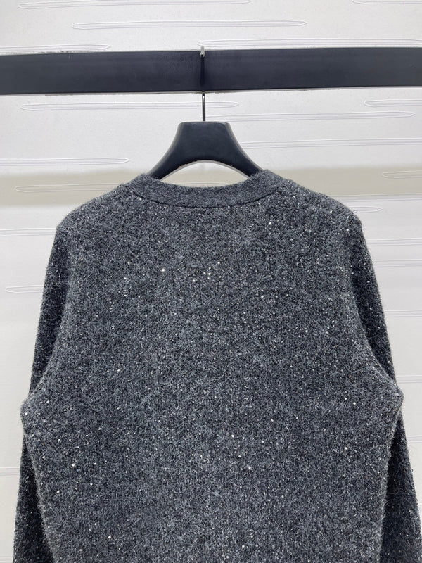 CC 26s Gilet en maille à sequins col V gris 344109