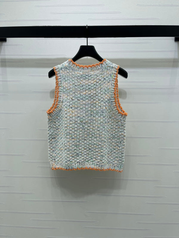 CC 26s Gilet en maille tissé à col rond et blocs de couleurs 344117