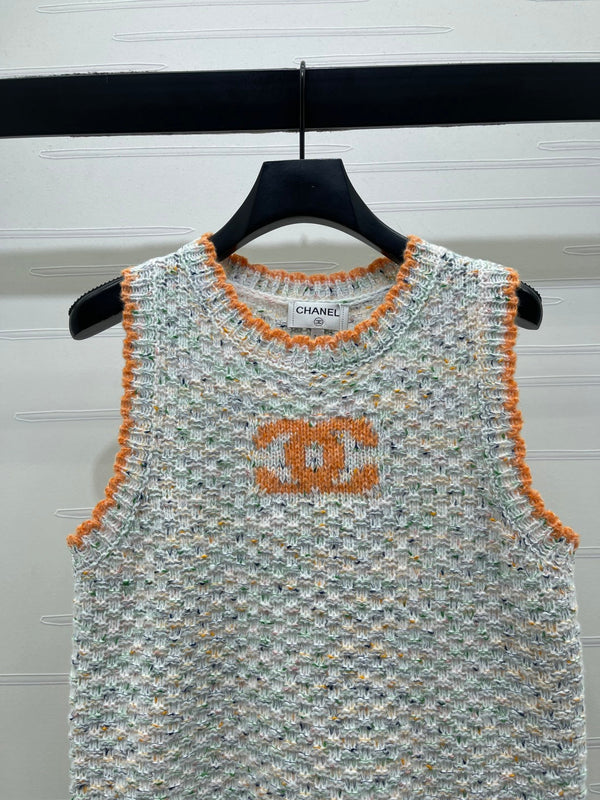 CC 26s Gilet en maille tissé à col rond et blocs de couleurs 344117