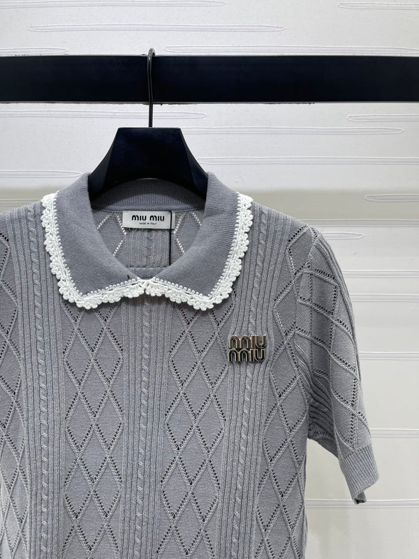 Miu 26s Short-Sleeved Shirt Cotton 397461
