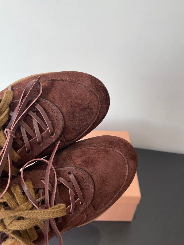 MiuMiu 25 sneaker dark brown suede wool 521960