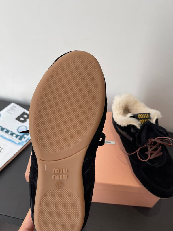 MiuMiu 25 sneaker black suede wool 521961