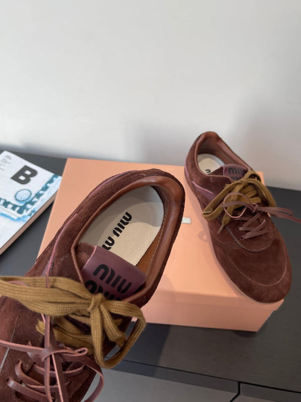 MiuMiu 25 sneaker dark brown suede 521963