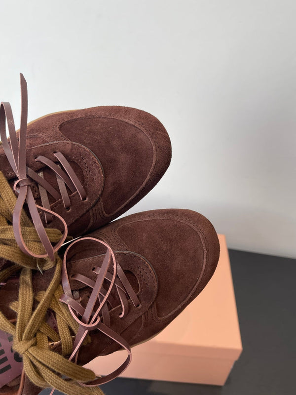 MiuMiu 25 sneaker dark brown suede 521963