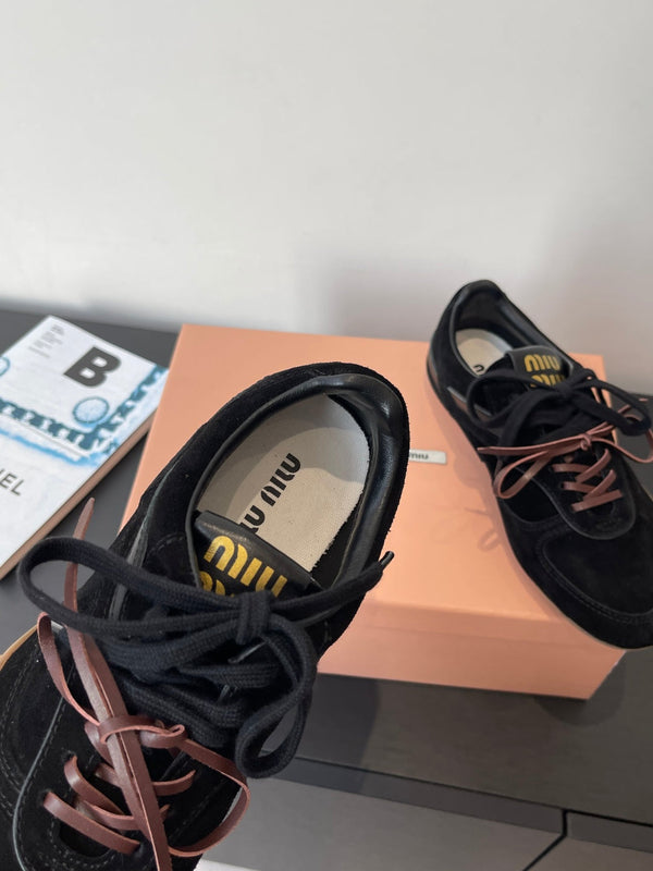 MiuMiu 25 sneaker black suede 521964
