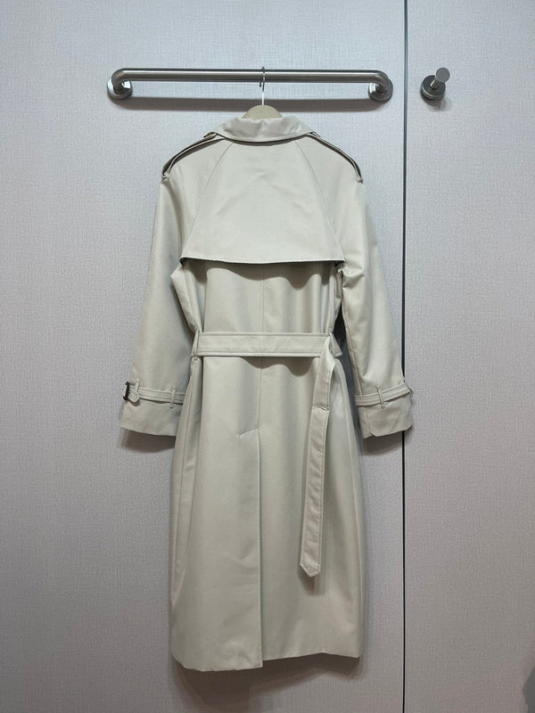 Bur 25 Long Coat Light Beige Cotton Twill 238438