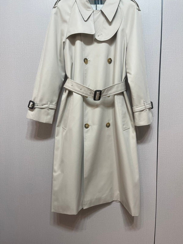 Bur 25 Long Coat Light Beige Cotton Twill 238438