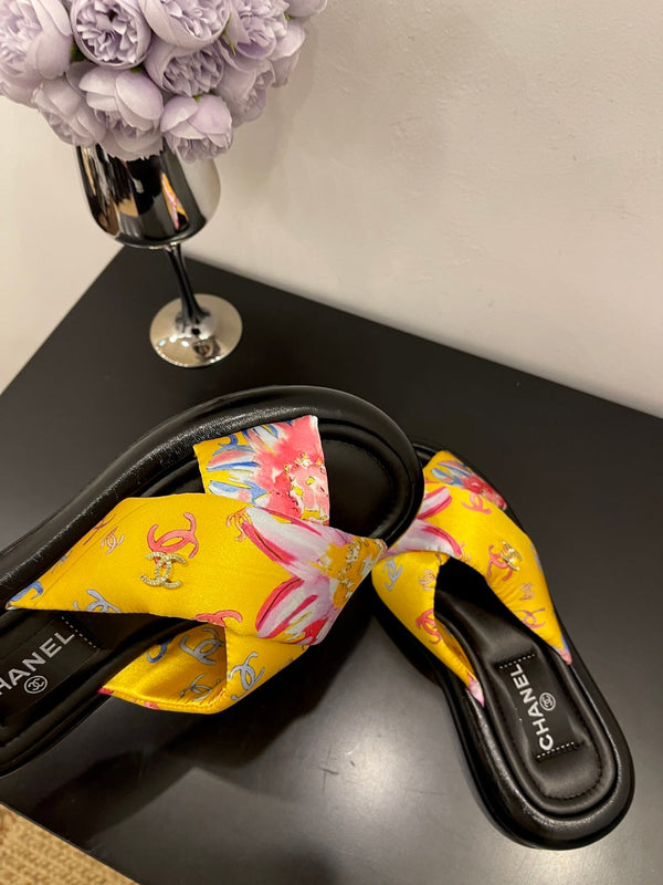 CC 25 Platform Slide Yellow Cloth Sheepskin 34737