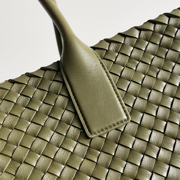 BV Large Cabat Bag 51cm Army Green Leather GHW