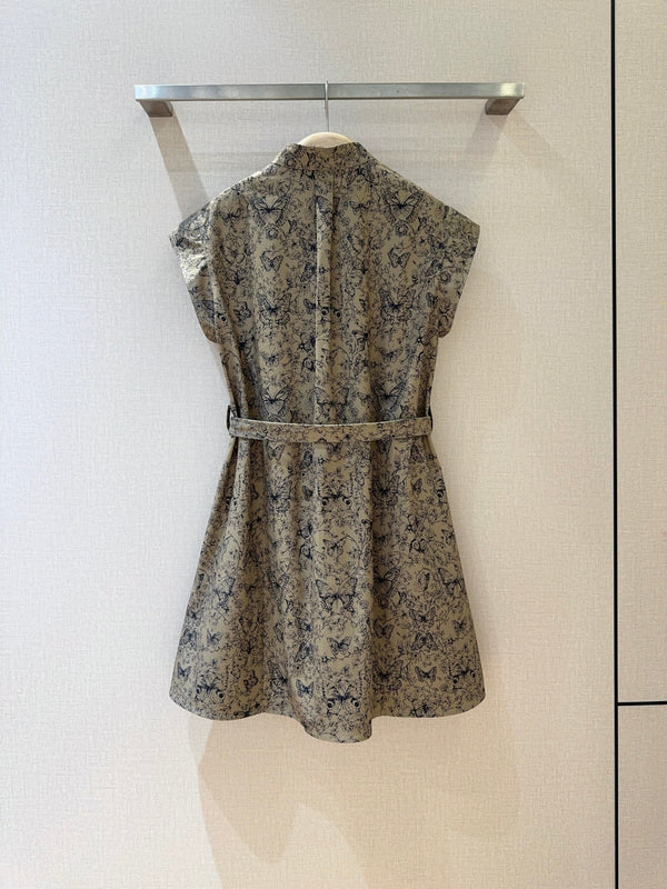 CD Butterfly Print Dress Cotton