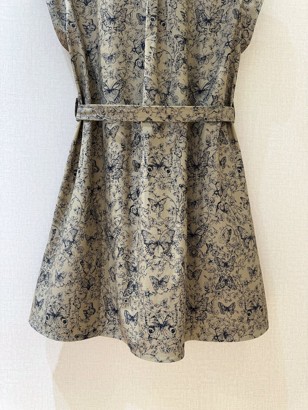 CD Butterfly Print Dress Cotton