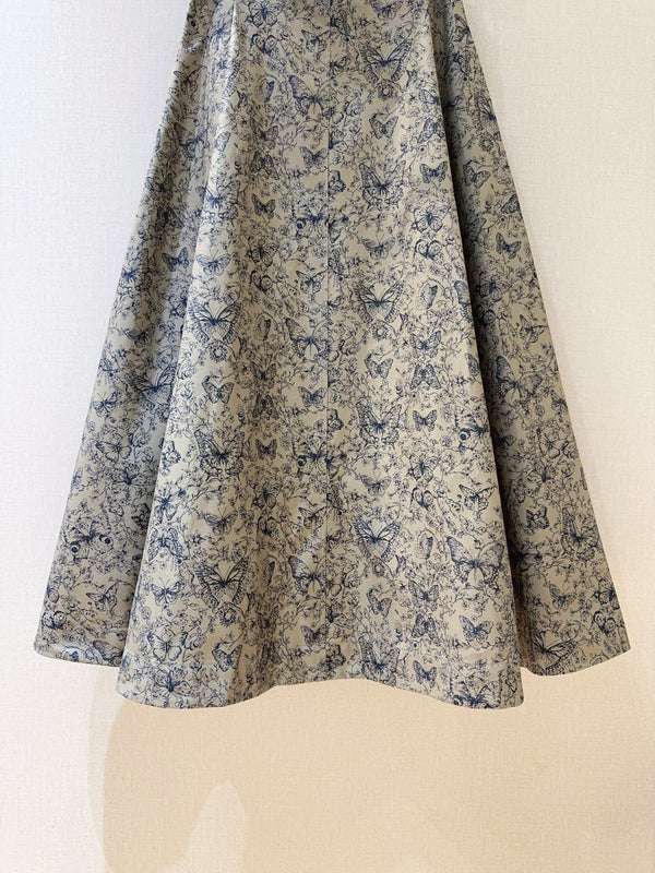 CD Butterfly Print Long skirt Cotton